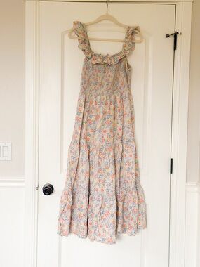Old Navy Cotton Natural Fiber Floral Ruffle Strap Maxi Dress